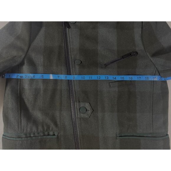 Skunkfunk Women's S Plaid Wool Jacket Sherpa Lined Green Black Academia Classic - Picture 9 of 13